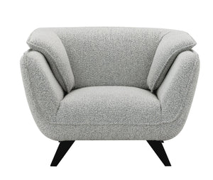 English Elm Nayeli Light Gray Boucle Chair with Pocket Coil Seat, Foam Cushions, Sturdy Pine Frame, 220lb Capacity B2726P265303