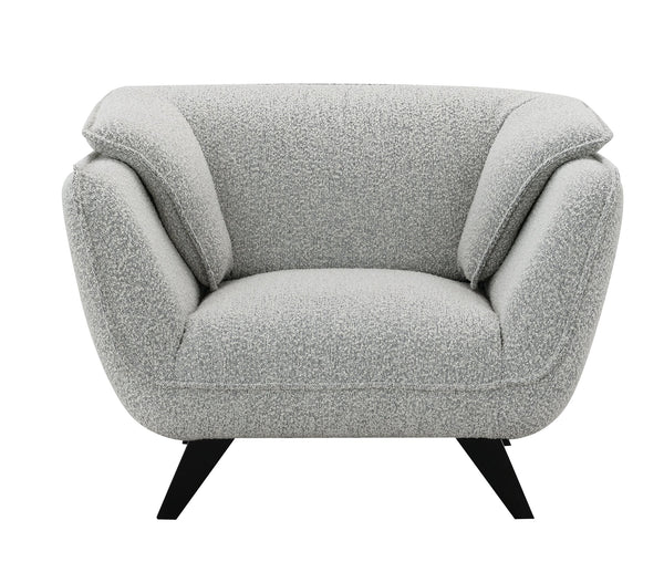 English Elm Nayeli Light Gray Boucle Chair with Pocket Coil Seat, Foam Cushions, Sturdy Pine Frame, 220lb Capacity B2726P265303