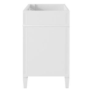 English Elm 30'' Modern Bathroom Vanity Cabinet with Roman Legs, 3 Drawers, Adjustable Shelf, Tip-Out Drawer, Durable MDF/Solid Wood White N710P236988K