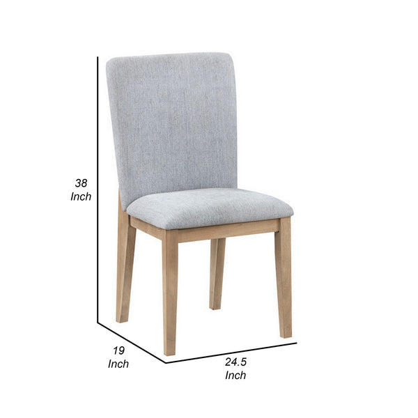 English Elm Emi Solid Wood Dining Chair Set with Gray Linen Cushioned Seat for Rustic Modern Rooms B056P416863