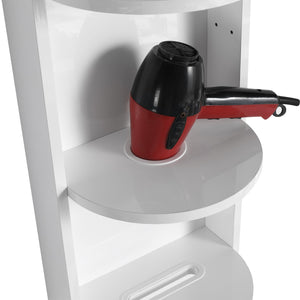 English Elm 12" Bathroom Wall-Mounted Storage Rack with Three-Tier Floating Shelves, Durable Scratch-Resistant Plywood Organizing Solution Glossy White W999P277165