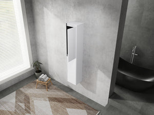 English Elm 12" Bathroom Side Cabinet - Sleek Wall-Mounted Design With Soft-Close Doors For Organized Storage W999S00278