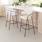 Josephine Barstool - Set of 2 Cream 109673 Zuo Modern