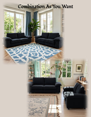 English Elm Fx-P20M-2S-Bk Stylish Black Velvet 2-Seater Loveseat Sofa With Hidden Storage For Small Spaces W576S00233