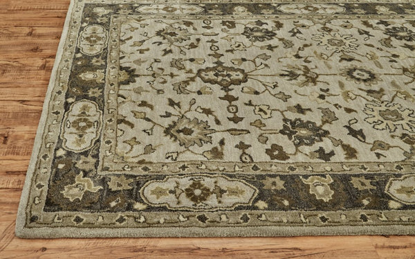 Feizy Rugs Eaton Hand-tufted Wool Oriental Rug - Timeless Persian Design For Elegant Home Décor And Style Gray,Ivory,Taupe Wool 6548399fgry000h50