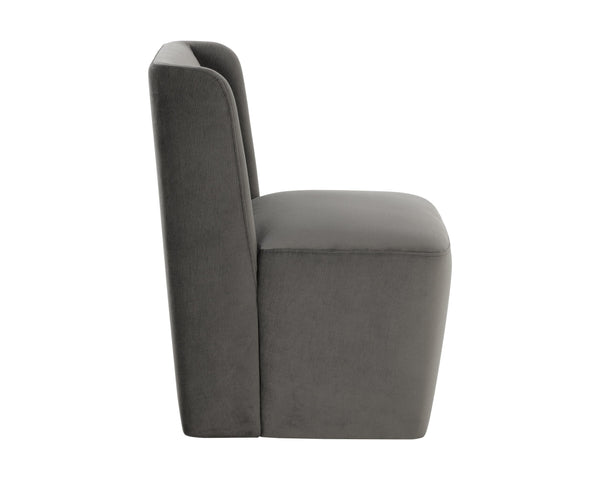 Sunpan Amita Wheeled Dining Chair - Elegant Upholstered Design with Moisture Repellent Performance Fabric Piccolo Pebble