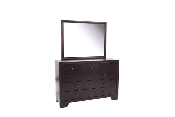 English Elm Modern Nine Drawer Wide Dresser Rubberwood Build Warm Brown Finish Bedroom Storage B011P448737