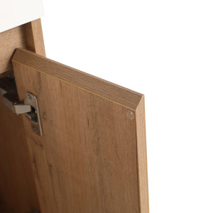 English Elm 24 Inch Bathroom Cabinet Resin Sink Vanity with Soft-Close Doors, Beveled Handle, Water-Resistant Finish Imitative Oak W999P228748