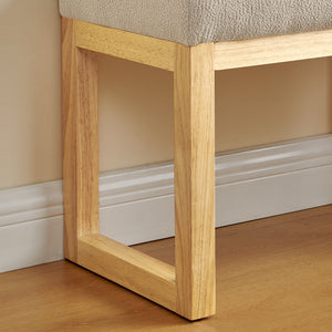 English Elm Shoe-changing Bench Solid Wood Frame Loop Yarn Cushion Compact Entryway Seat Brown W487P384370