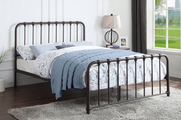 English Elm Metal Bed Bethany Queen Platform with Curved Headboard and Timeless Accent Joints for Stylish Rooms Bronze 67.75 L x 38.25 W x 4.5 H B011P265601