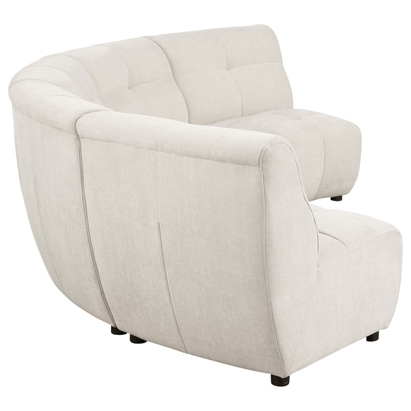 English Elm Oliver Five Piece Modular Sectional with Tufted Ivory Fabric for Open Living Spaces B062S01461