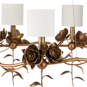Rosabel Chandelier - Whimsical Antique Brass Blooming Design for Elegant Indoor Spaces, 12"x35"