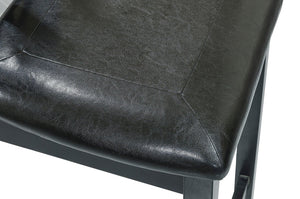 English Elm Black 5pc Counter Height Dining Set with Double Display Shelves, X-Back Faux Leather Chairs, Compact Stylish B011P194586