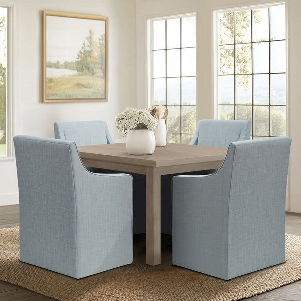 JLA Home Madison Park - Upholstered Dining Arm Chair with Tailored Slipcover Look, Plush Dual-Foam Comfort & Hidden Casters for Easy Mobility and Floor Protection MP108-1244