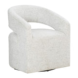 Devin Swivel Chair: Ultra-Modern Upholstered Accent with 360º Swivel for Small Space Comfort