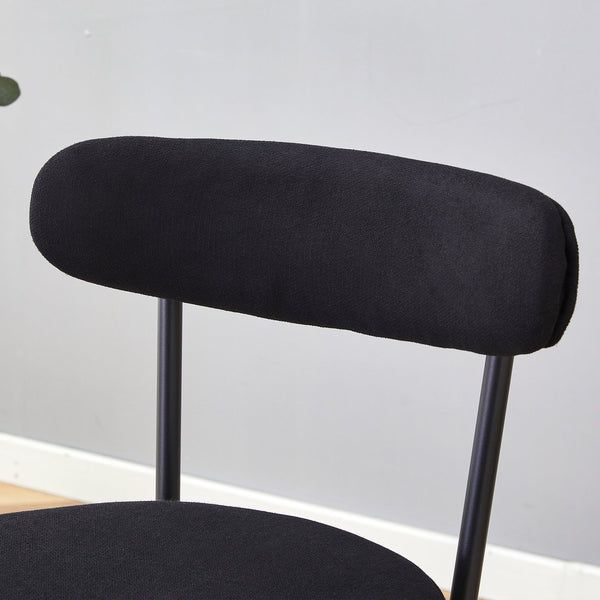 English Elm Fashionable Ergonomic Bar Chairs Set of Two with Breathable Fabric, Curved Back, Cushioned Comfort Black W1151P279689