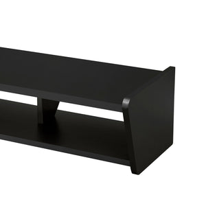 English Elm Walker Edison - Modern Wall-Mounted Floating TV Stand Coastal Oak – Minimalist MDF Shelf for TVs up to 70", 5 Cubby Storage, Cord Management, Hardware Included Black 69 L x 14 W x 4 H B185P168909