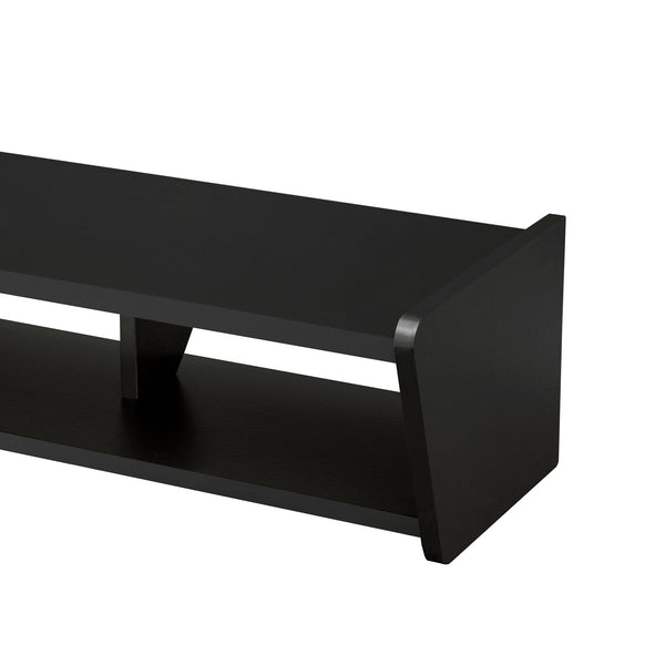 English Elm Walker Edison - Modern Wall-Mounted Floating TV Stand Coastal Oak – Minimalist MDF Shelf for TVs up to 70", 5 Cubby Storage, Cord Management, Hardware Included Black 69 L x 14 W x 4 H B185P168909