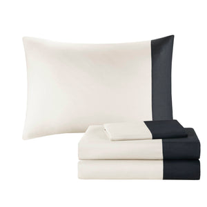 English Elm 9 PCS Queen Plaid Comforter Set Microfiber Teal & Black Queen Bedding 9-Piece Luxury Sheets B035P319867