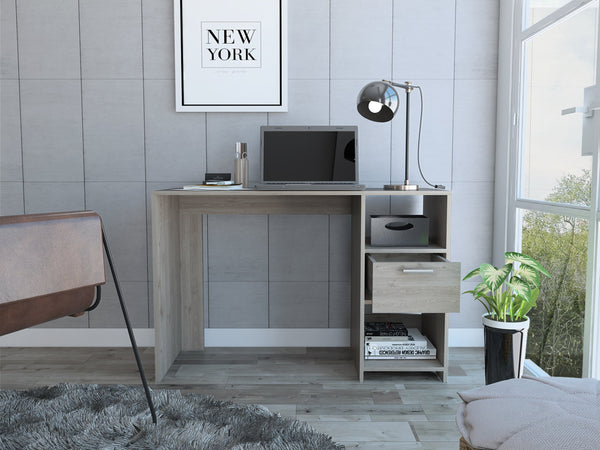 English Elm Arlington Computer Desk With Open Shelves & Drawer - Stylish, Compact Workstation For Small Spaces B128P148860