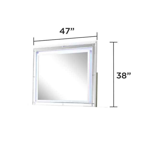 English Elm Sterling Led Mirror In Elegant White Wood Frame - Perfect For Bathrooms, Bedrooms & Dressing Areas G150108474-GIGA