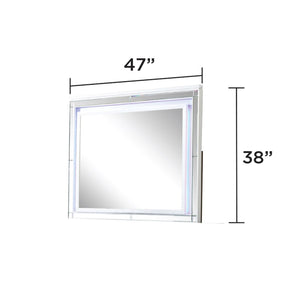 English Elm Sterling Led Mirror With Elegant White Wood Frame - Perfect For Bedrooms, Bathrooms & Entryways 808857929518-GIGA