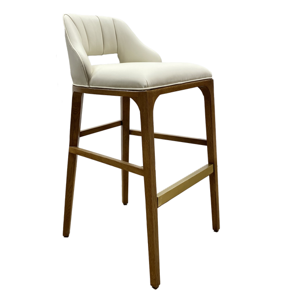 Inga Counter Stool in Endurance Sand - Stylish Upholstered Design with Solid White Oak Frame