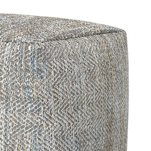 English Elm Nate Handwoven Cotton Square Pouf Artisan Footrest for Bohemian Living Rooms Gray B136P427595