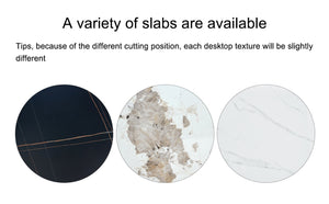 English Elm Table 5-Piece Modern Dining Set: 42-Inch Sintered Stone Round Table & 4 Ergonomic White Chairs W2920S00015-GIGA