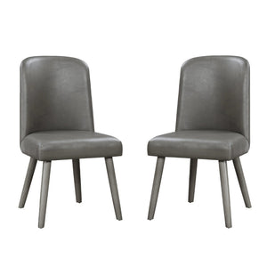 English Elm Set Of 2 Cushioned Pu Side Chairs With Gray Oak Legs, Modern Comfort For Dining & Home Office B016P314454-GIGA