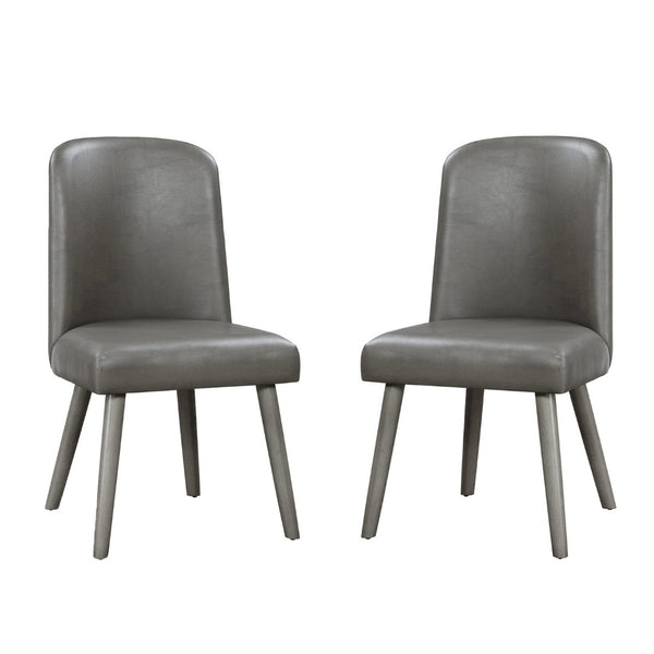 English Elm Set Of 2 Cushioned Pu Side Chairs With Gray Oak Legs, Modern Comfort For Dining & Home Office B016P314454-GIGA