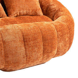 English Elm Bean Bean Bag Sofa High-Density Memory Foam Two-Seater Lounger High Back Chenille Cozy Support Orange W395P181437