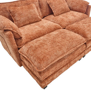 English Elm United Cozy Two-Seat Chenille Sofa With Detachable Armrests, Footstools, And Side Pockets For Comfort P1 W1568S00141-GIGA