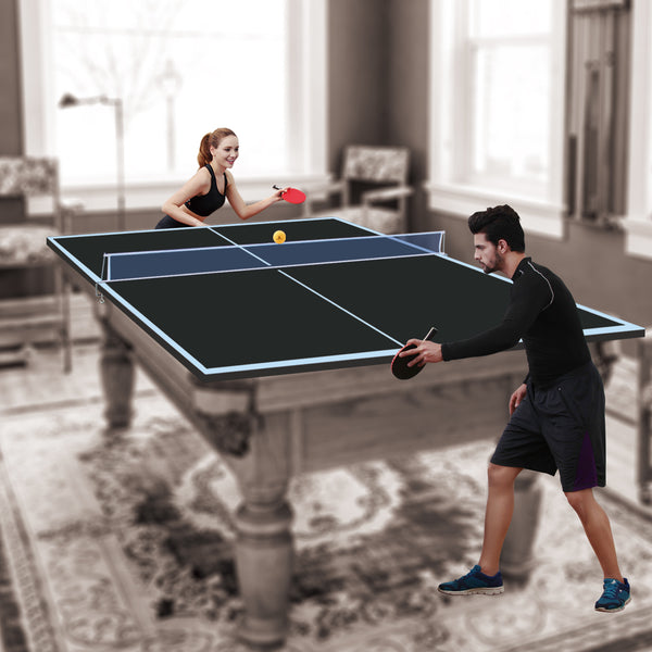 English Elm 9ft Foldable Ping Pong Conversion Top Mdf Playing Surface for Game Room Fun Black W1408P442642