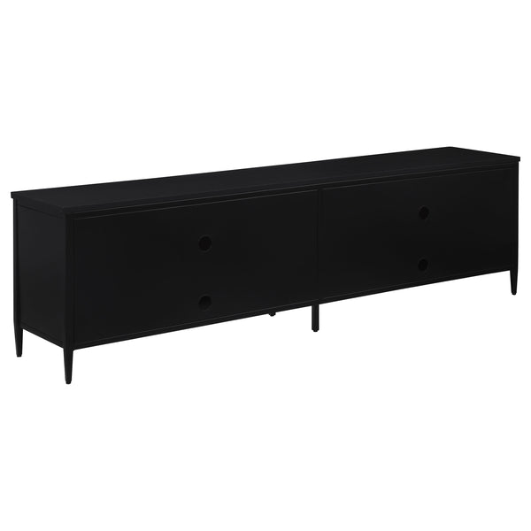 English Elm Kenneth Wide Rattan Front Metal Media Console for Large Living Room Tvs B062P440087