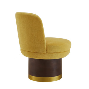 English Elm 360°swivel Chenille Barrel Chair Mid-century Round Seat for Living Room or Bedroom N763P331762L