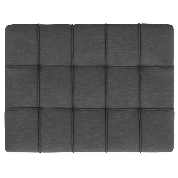 English Elm Mariah Tufted Storage Ottoman Coffee Table with Lift-Up Lid, Vegan Leather, Walnut Base, Multipurpose Seating Gray B136P252696