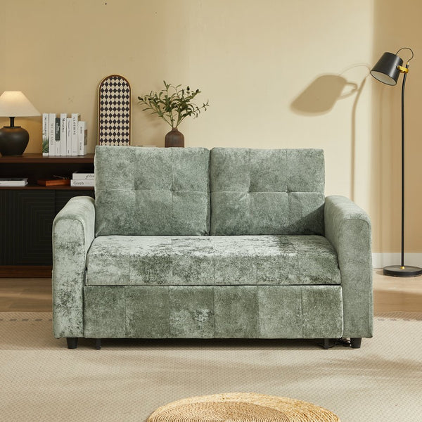 English Elm Modern Chenille Tufted Sleeper Sofa with Usb Port and Storage for Guest Rooms W1183S00024