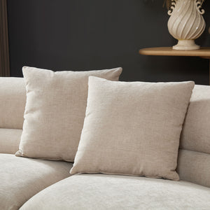 English Elm Modular Cloud Sectional Three Piece Curved Sofa with Polyester Upholstery for Living Room W2582S00202