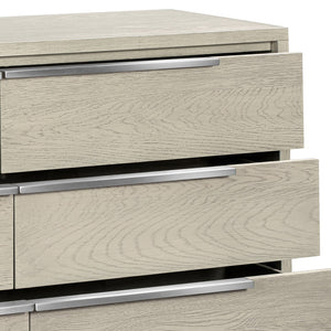 English Elm Abbey Solid Oak Six Drawer Dresser Gray Finish Wide Low Profile Bedroom Storage B2736P464852