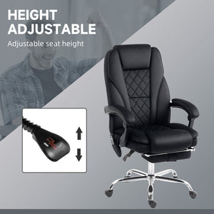 English Elm Vinsetto Massage Executive Office Chair Heated Reclining Seat with Footrest Support W2225P485642