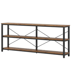 English Elm Hall Console Table Industrial Rustic Two Tier Wood Tone Metal Frame Entryway Sofa T3971P453148