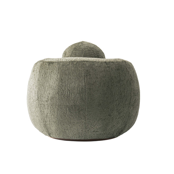 English Elm Lounge Swivel Accent Chair Olive Chenille Upholstered with Birch Frame for Living Rooms B365P398017