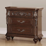 English Elm Traditional Antique Walnut 1 Piece Nightstand Bedroom Furniture Cherry Veneer 2-Drawers Hanging Pull Bedside Table