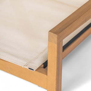 English Elm Christopher Knight Home® - BELFAST Teak Frame Outdoor Dining Chairs Set of 2 — Beige Mesh Comfort, Durable Weather-Resistant Design N762P240699A