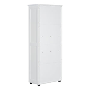 English Elm Storage Compact Two-Door Cabinet with Adjustable Shelf, Anti-Tip Safety, MDF Durability for Home Organizing White WF323346AAK