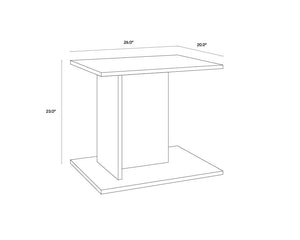 Sunpan Madsen Rustic Oak Side Table - Handcrafted End Table with Natural Variations for Unique Charm