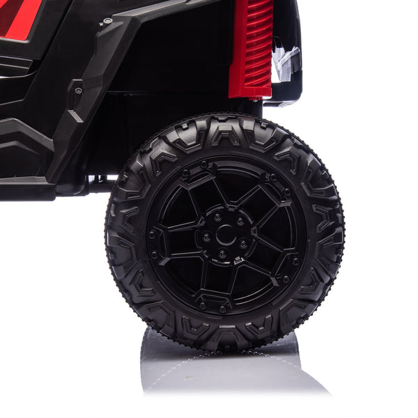 English Elm 24v 400w Kids Electric Utv Ride on with Remote Bluetooth Led Suspension Cockpit Black W1578P284295