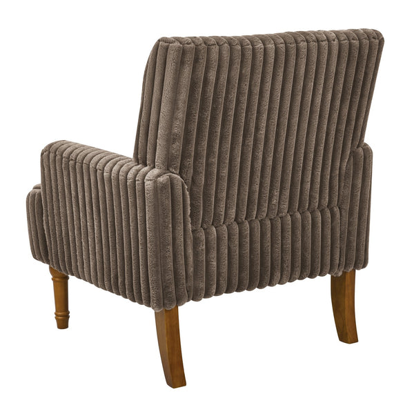 English Elm Modern Wide Wale Corduroy Accent Chair Solid Wood Legs Upholstered Living Room Seat Dark Coffee W5568P445691