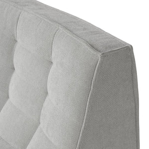 English Elm Caterpillar Classic Armless 2-Seater Floor Sofa - Cozy Waffle-Tufted Light Grey Loveseat For All Spaces B341P321113